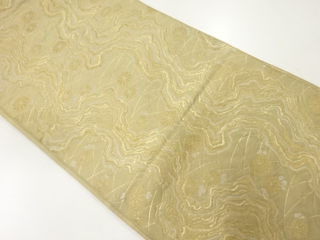 JAPANESE KIMONO / ANTIQUE FUKURO OBI / SILK / WOVEN MARBLE